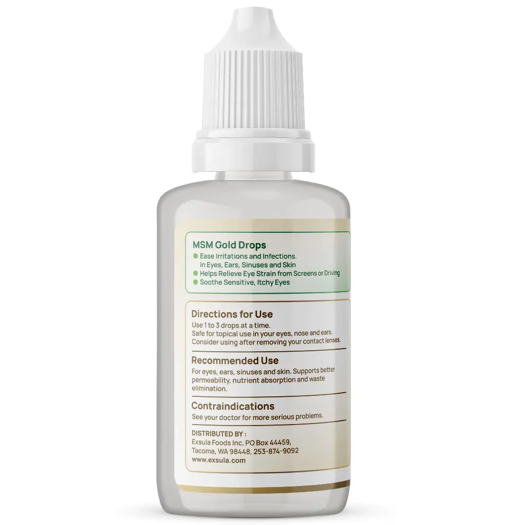 MSM Gold Drops 30ml Left Panel
