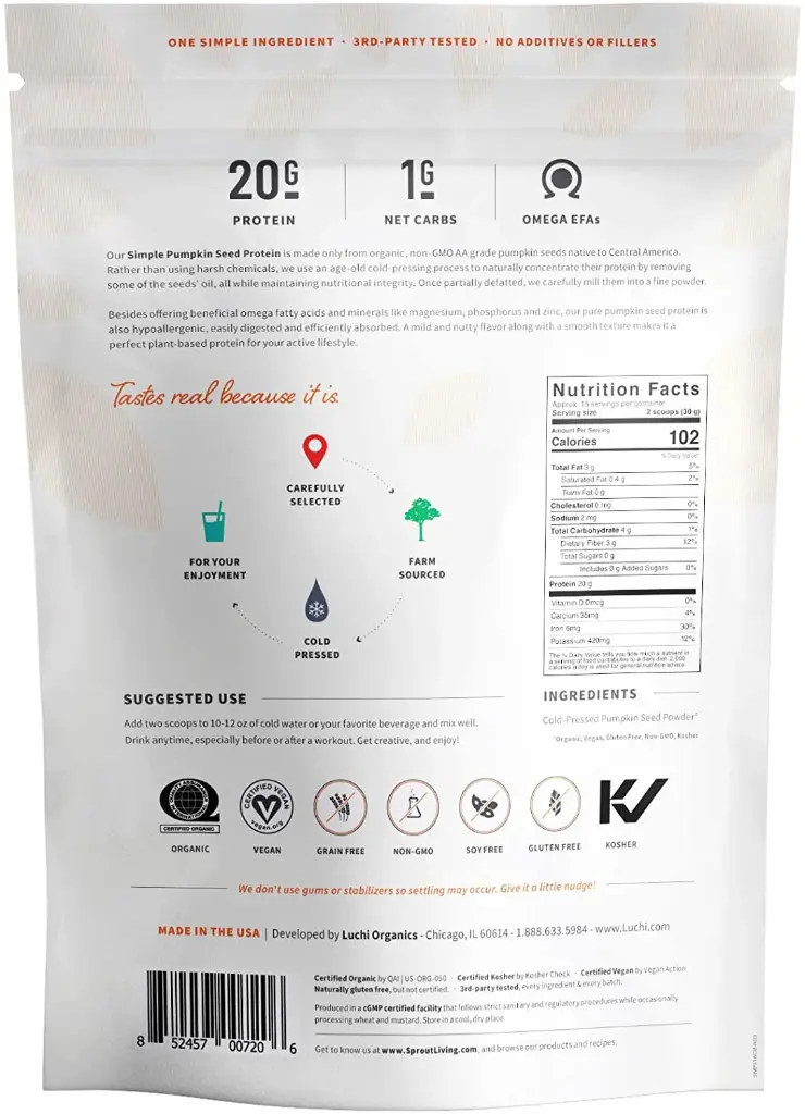 Sprout Living Pumpkin Seed Protein back.webp