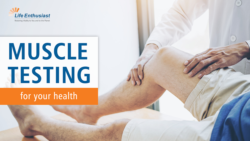 Muscle Testing  for your health - Two hands examining male right leg