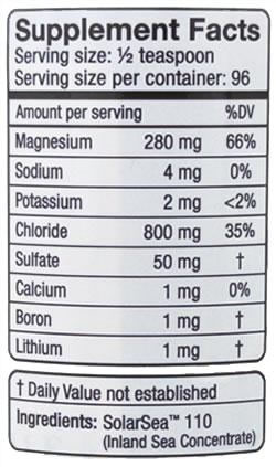 Allegany Nutrition, Liquid Ionic Trace Minerals Supplement Facts