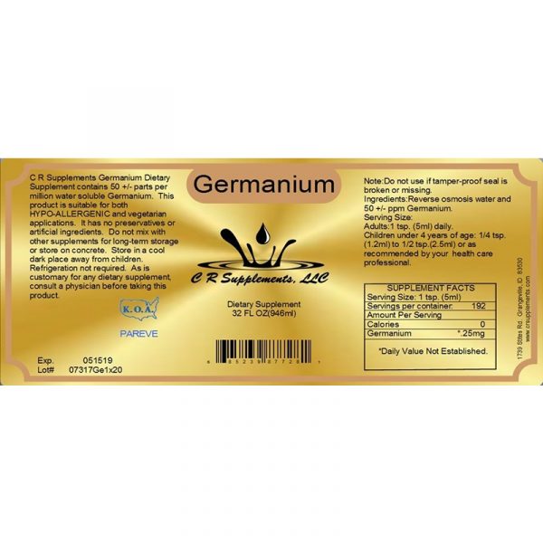 CR Supplements, Germanium