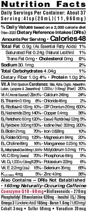 PowrSlim Nutrition Facts