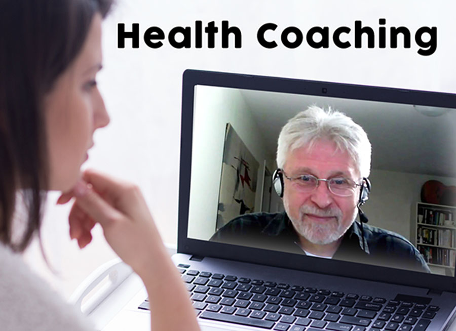 Health Coach Martin Pytela on laptop screen