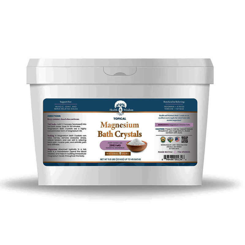 Health and Wisdom Topical Magnesium Bath Crystals 5.5 lbs