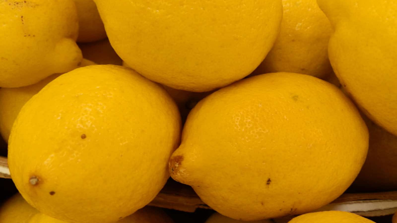 close up of lemons