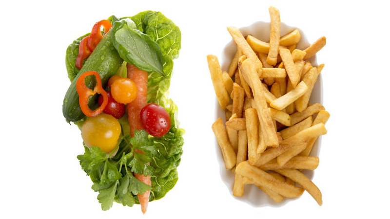 healthy vegetables vs french fries