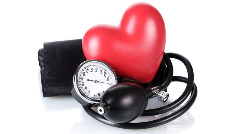 sphygmomanometer, blood pressure monitor equipment with red heart