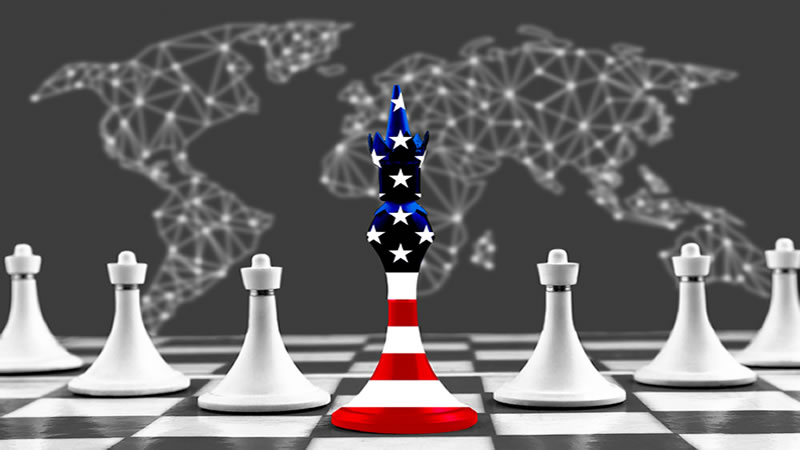 Chess King Piece with U.S Flag