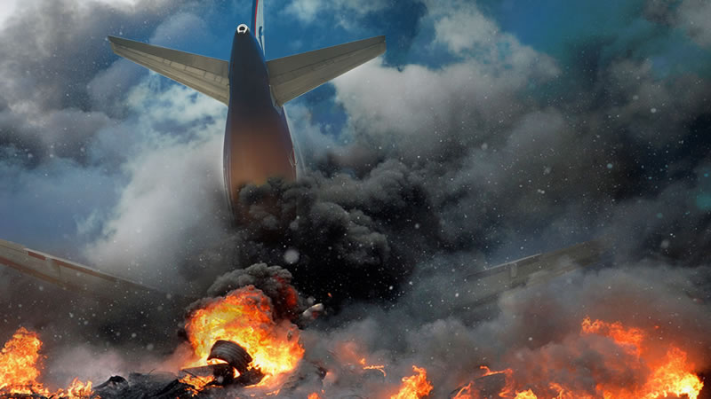 plane crash and fire