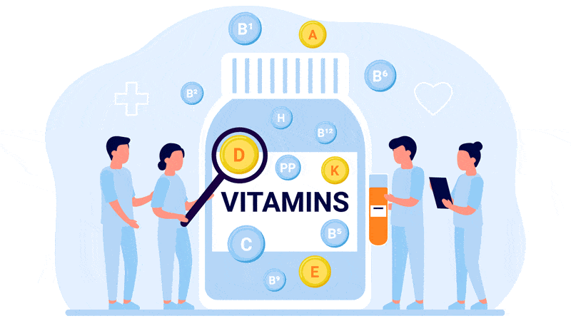 Vitamins research graphic