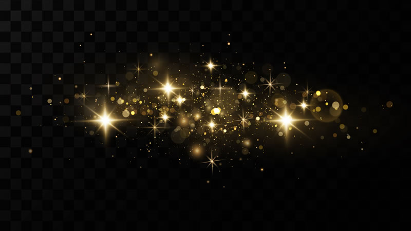 gold stars on black background