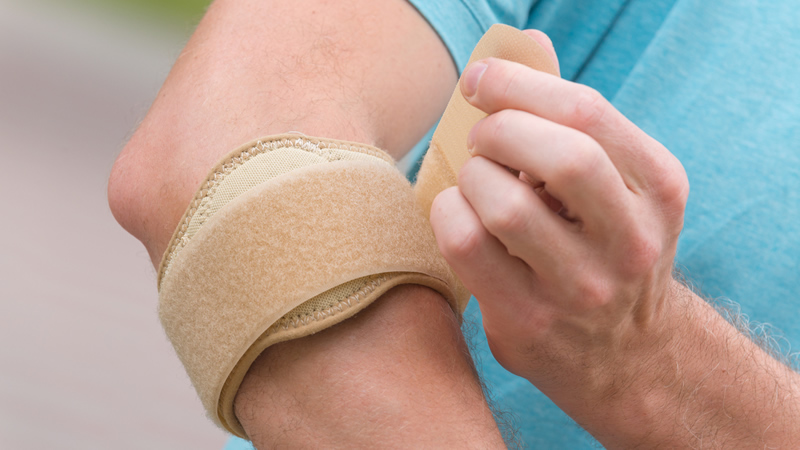 forearm wrapped with support band