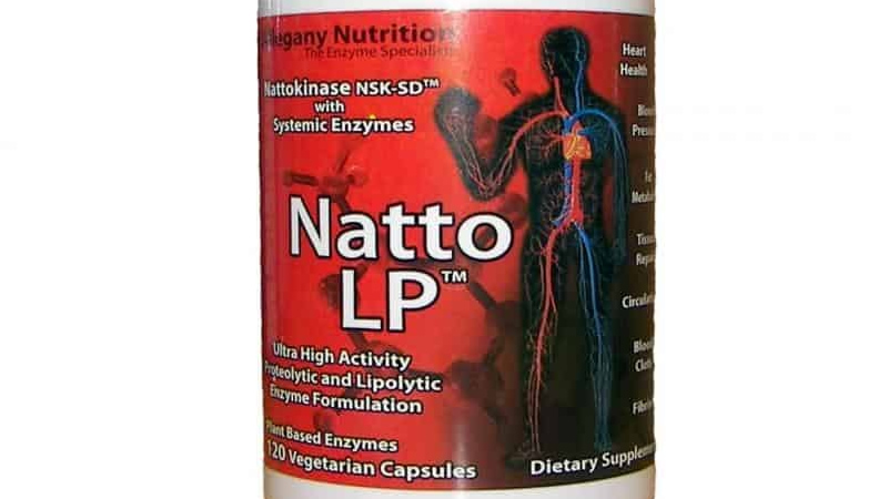 close up of Allegany Nutrition, Natto LP label