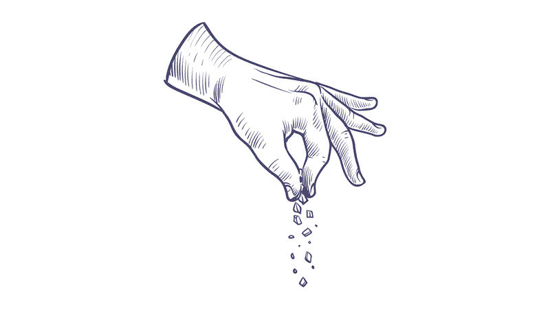 Hand Illustration Pinching Salt