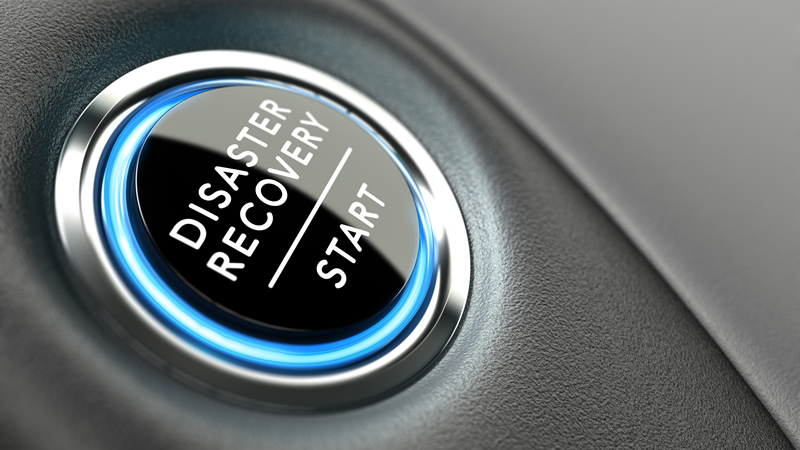 button showing push to start disaster recovery