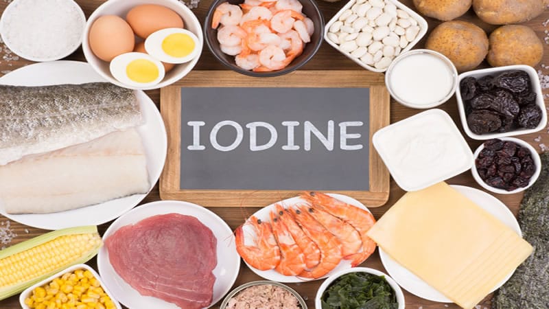 Iodine sign and foods