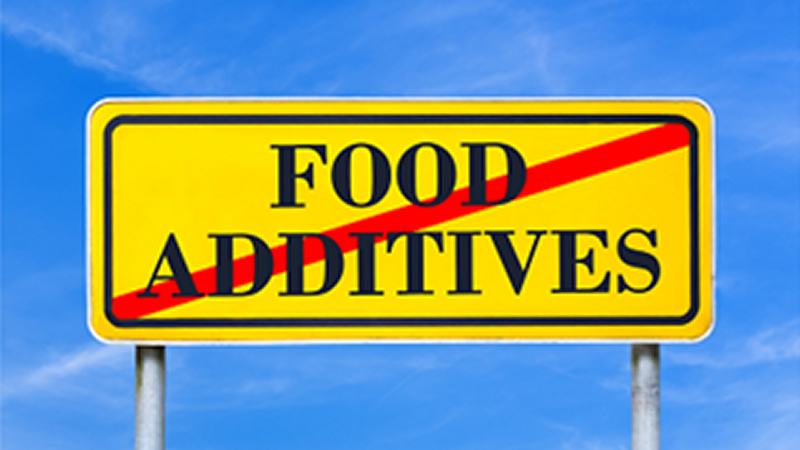 road sign Food Additives crossed out