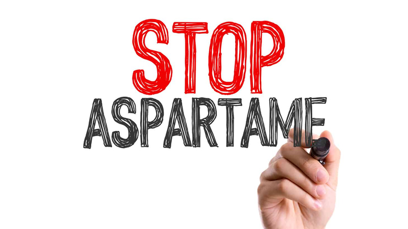 hand writing words on whiteboard, Stop Aspartame