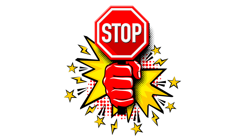 Stop Sign with Fist Punch