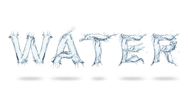 WATER spelled in water